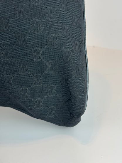 GUCCI Piston Shoulder bag Monogram GG Canvas Black