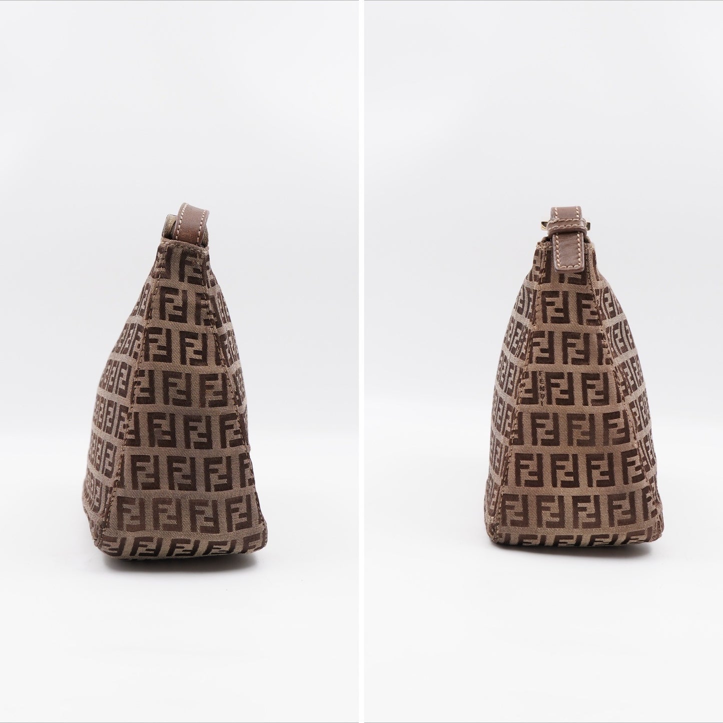 Fendi Zucchino Mini Pochette Brown