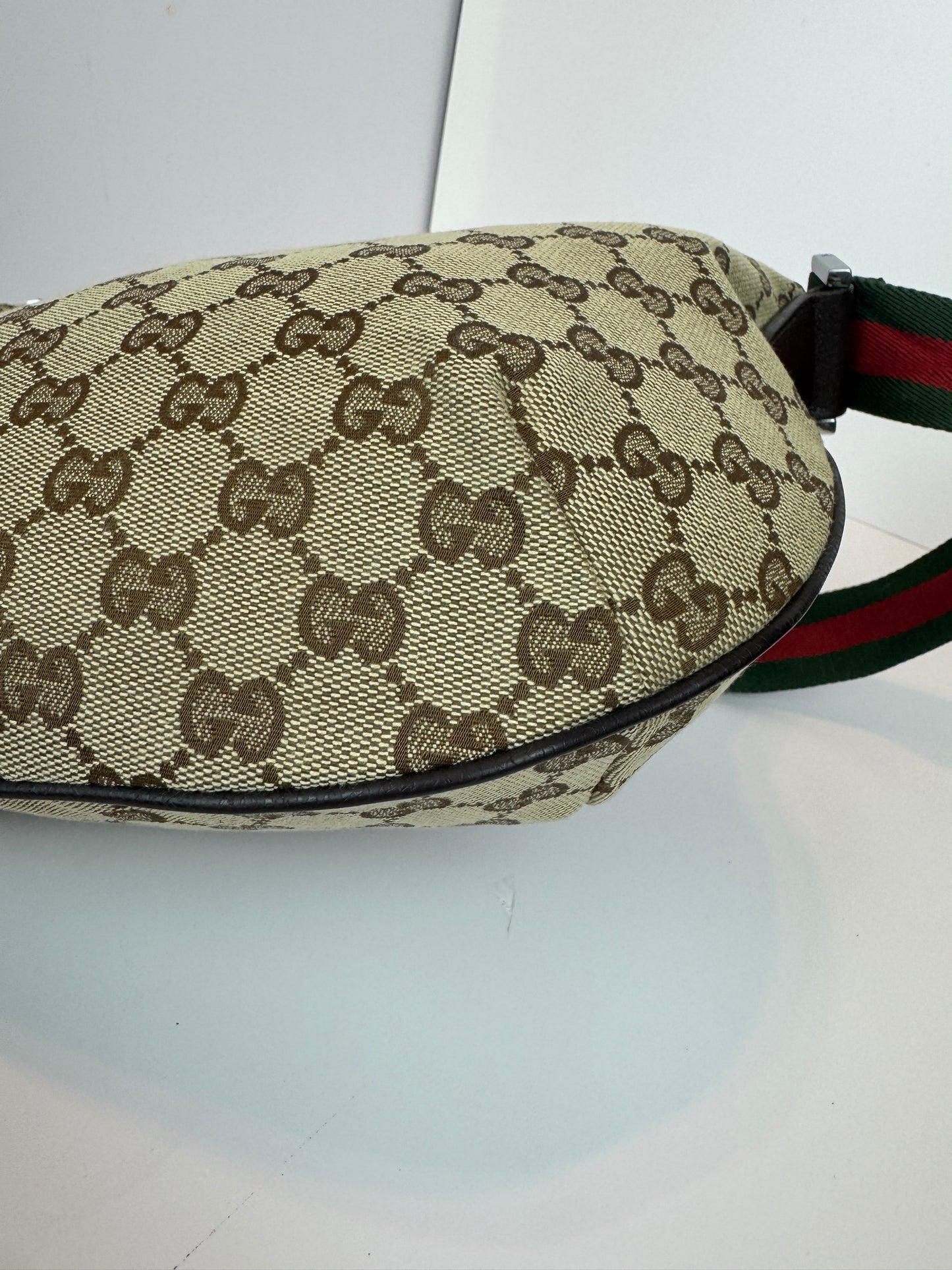 Gucci Halfmoon web Stripe Gg Canvas