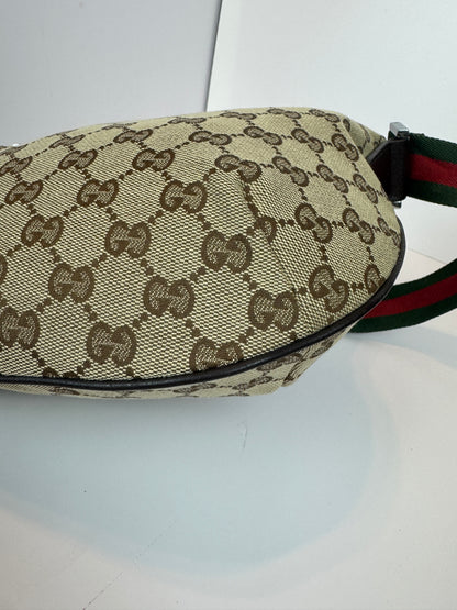 Gucci Halfmoon web Stripe Gg Canvas