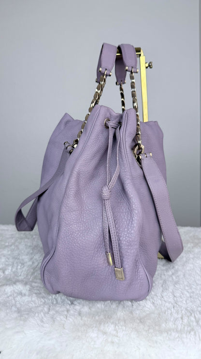 BVLGARI Leather Top Handle Purple