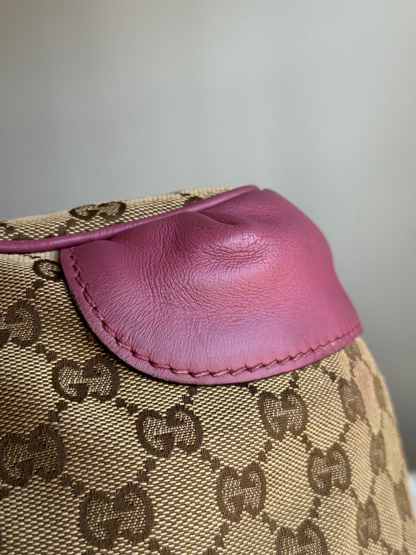 GUCCI Sukey Top handle with Strap GG Canvas Pink