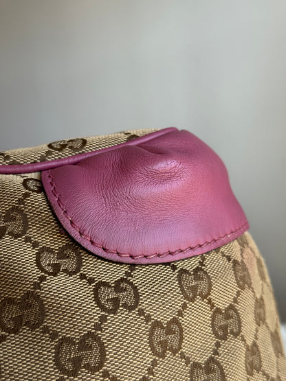 GUCCI Sukey Top handle with Strap GG Canvas Pink