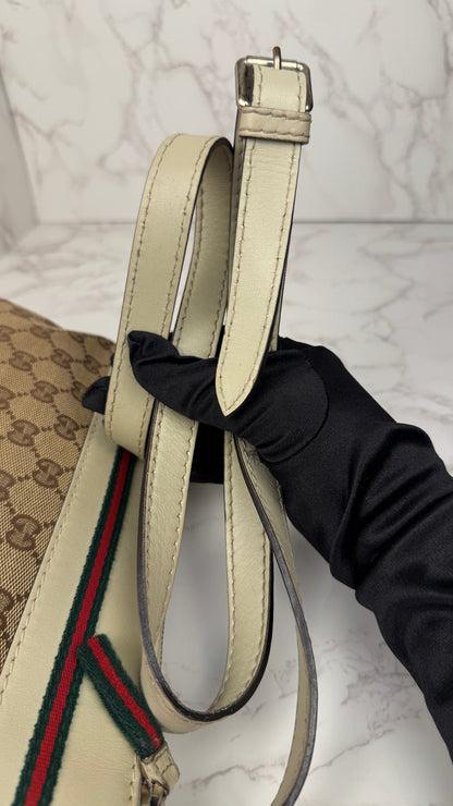 Gucci Mayfair GG Canvas Crossbody with Web Ribbon Signature