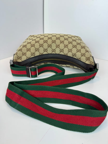 Gucci Halfmoon web Stripe Gg Canvas