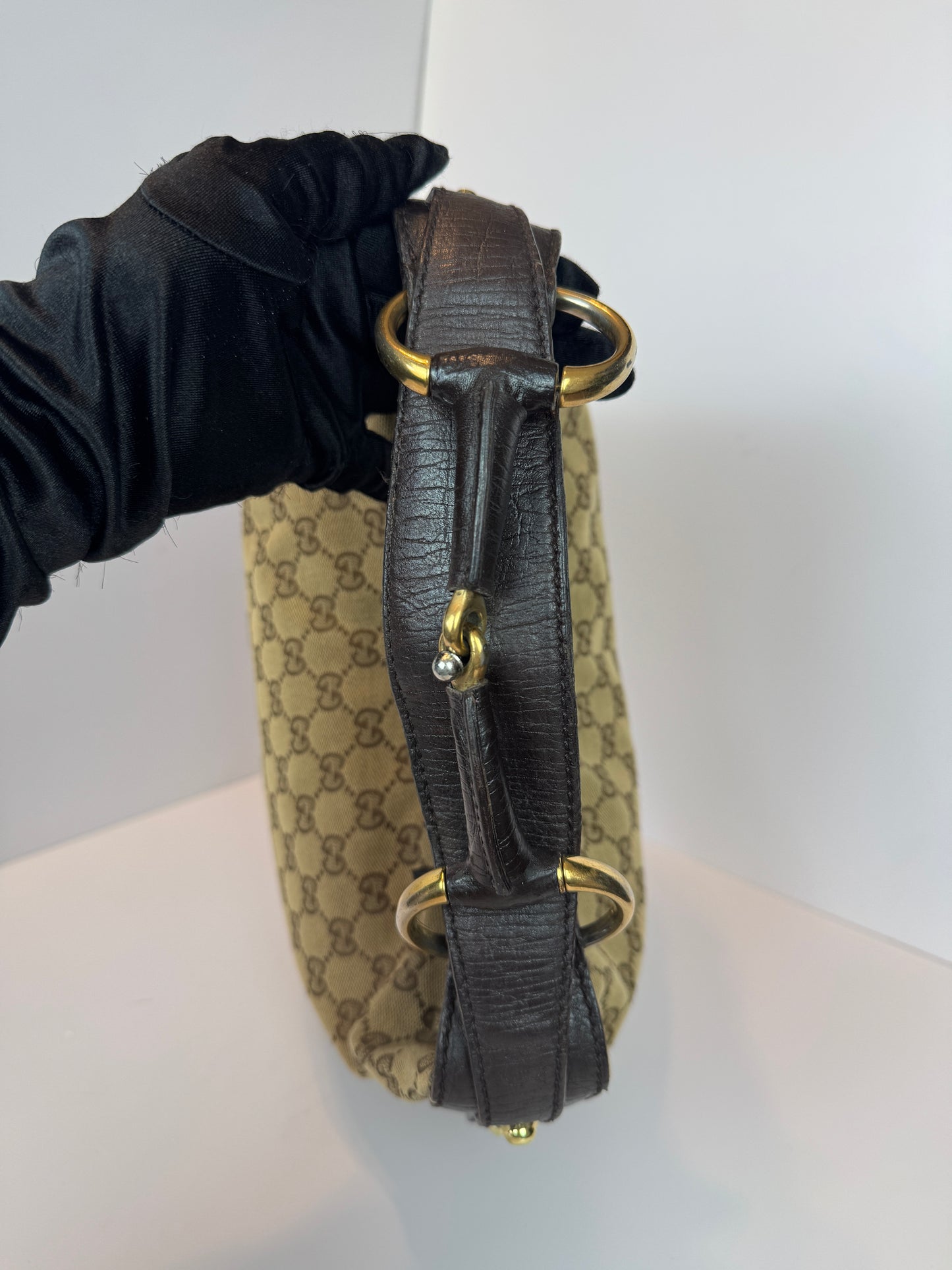Gucci Hobo Horse-bit GG Canvas Brown