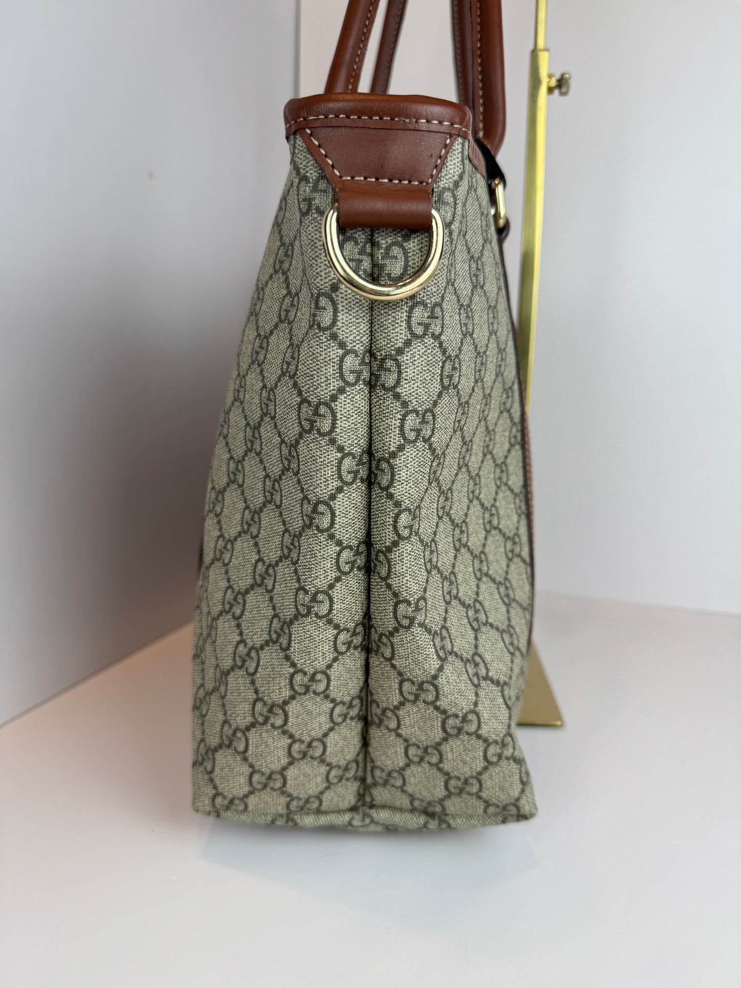 Gucci shopping tote GG Supreme coated canvas brown