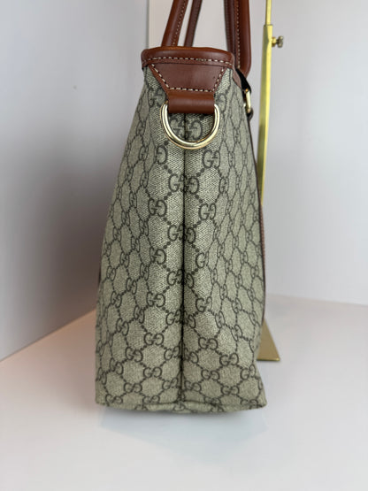 Gucci shopping tote GG Supreme coated canvas brown