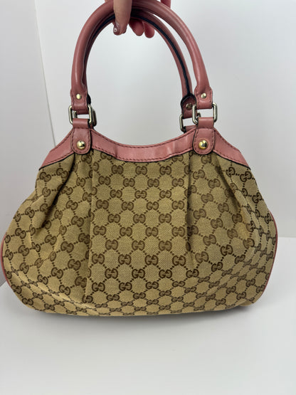 Gucci Sukey Tote GG Canvas Shoulder bag Pink