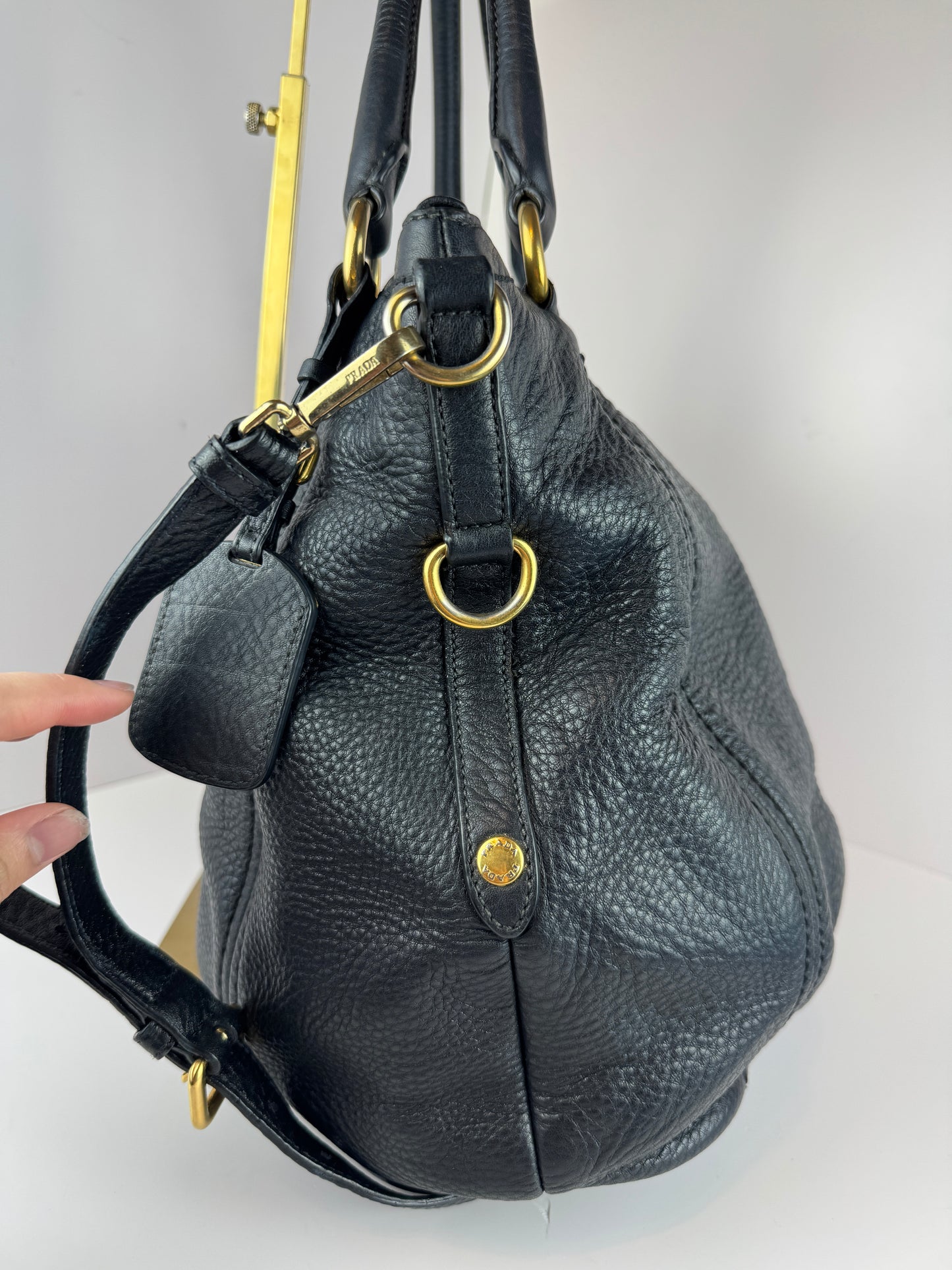 Prada Vitello Daino Zip Tote Nero Black