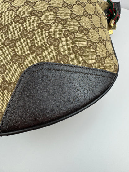 Gucci Web Bow Hobo GG Canvas