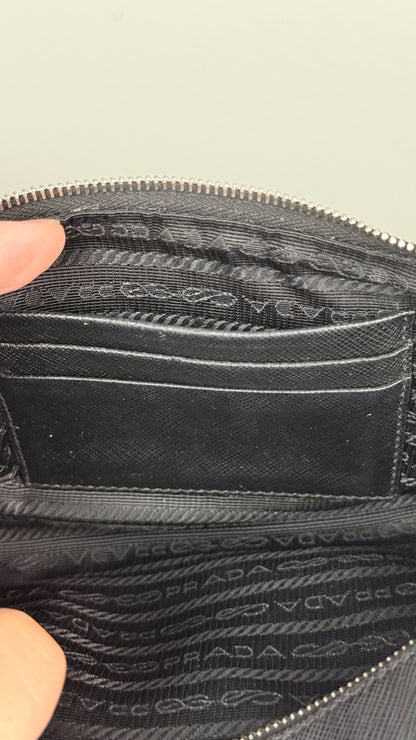 PRADA Camera Saffiano double zip Black