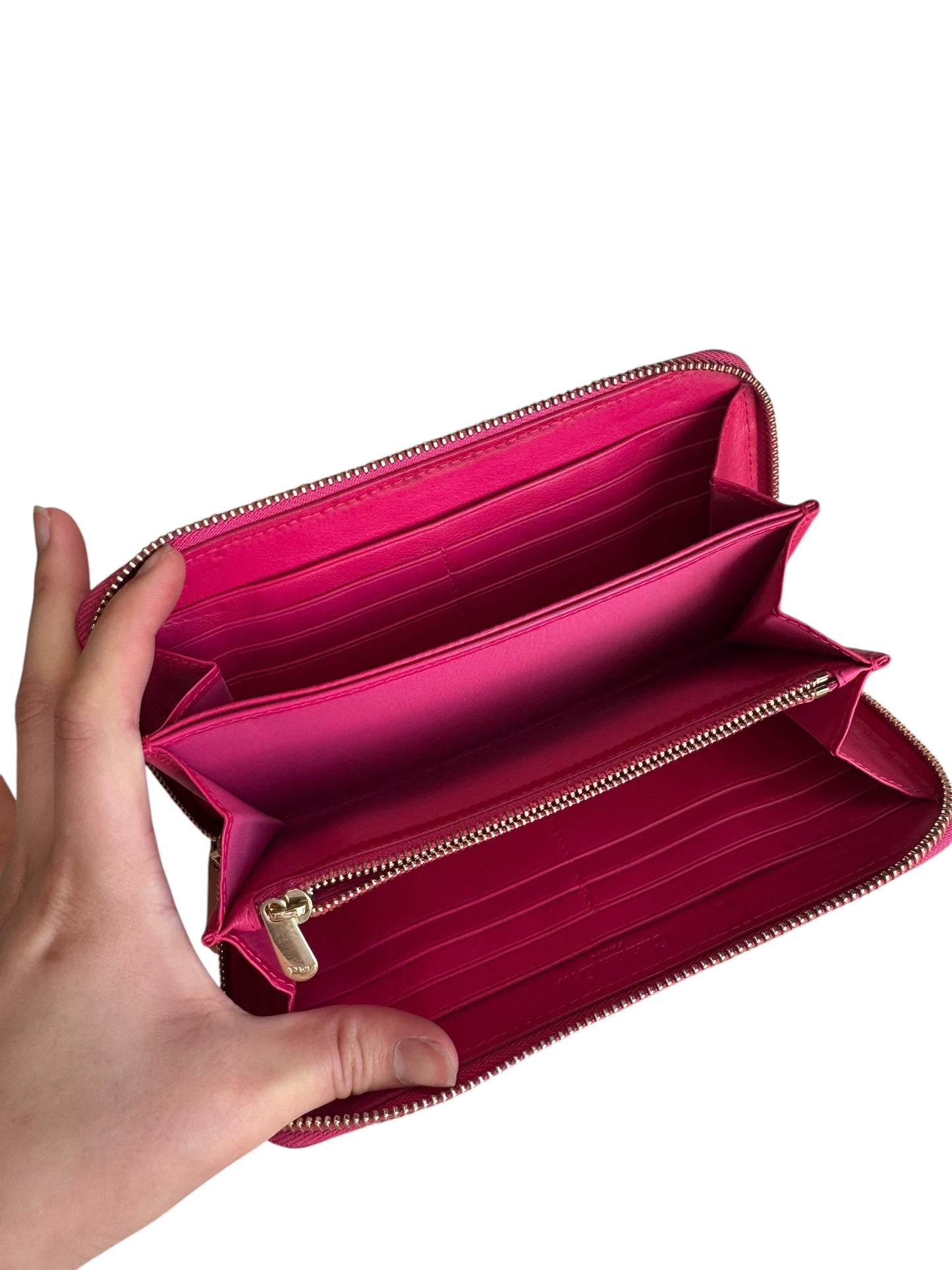 WA4👛Dior Long wallet zippy Red (COA Included) retail $1350