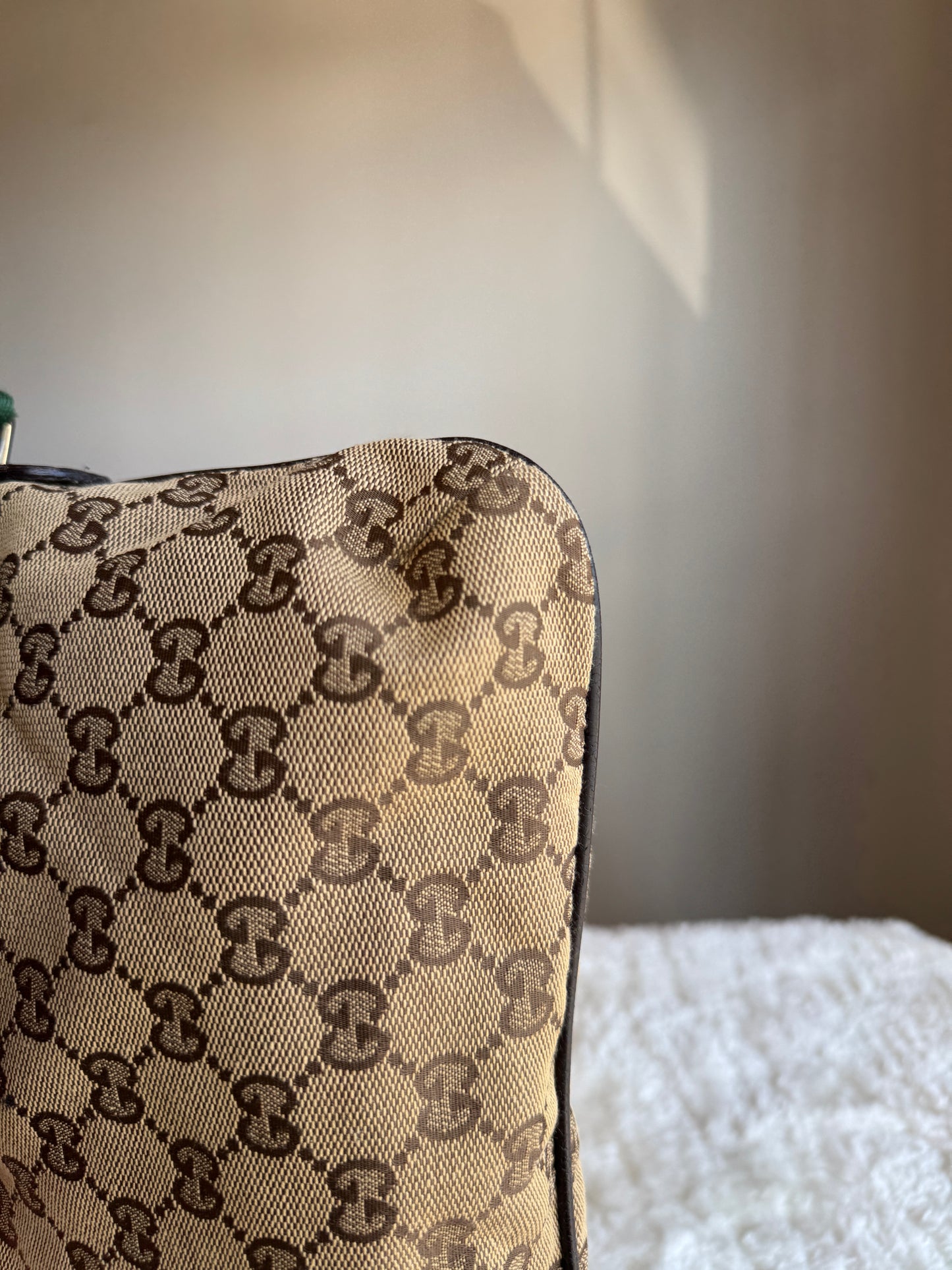 GUCCI Web Strap Camera GG Canvas Brown