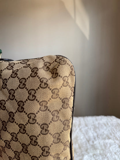 GUCCI Web Strap Camera GG Canvas Brown