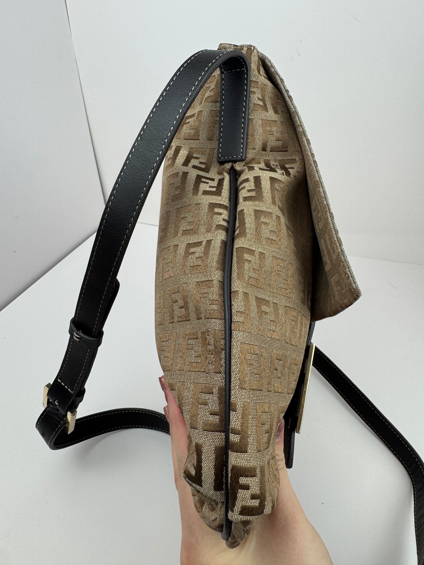 FENDI FF Monogram Crossbody Brown Bag