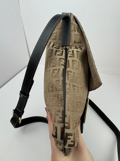 FENDI FF Monogram Crossbody Brown Bag