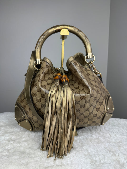 GUCCI indy Crystal monogram Gold