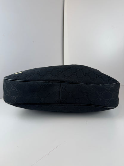 Gucci Hobo GG Canvas Black Shoulder Bag