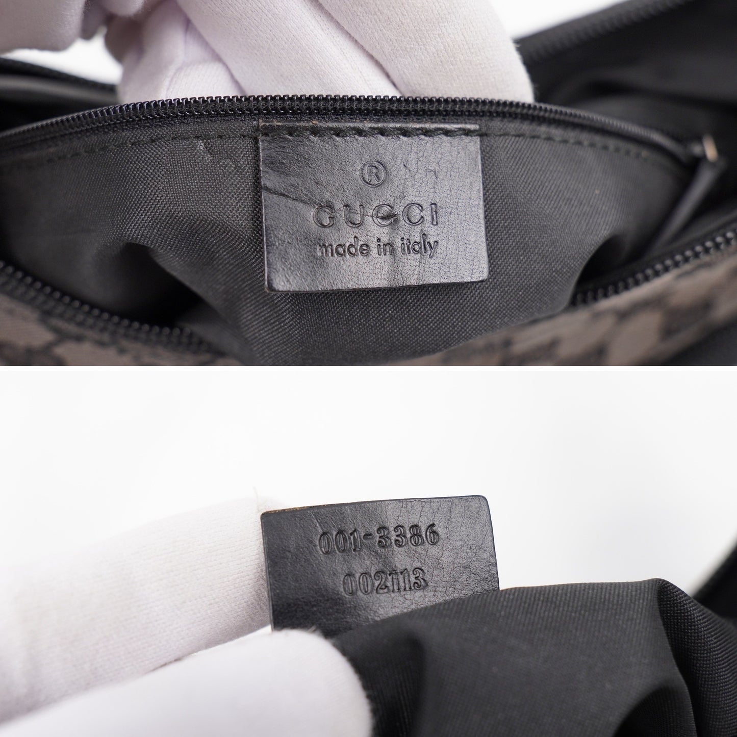 Gucci Black GG Canvas Hobo Shoulder Bag