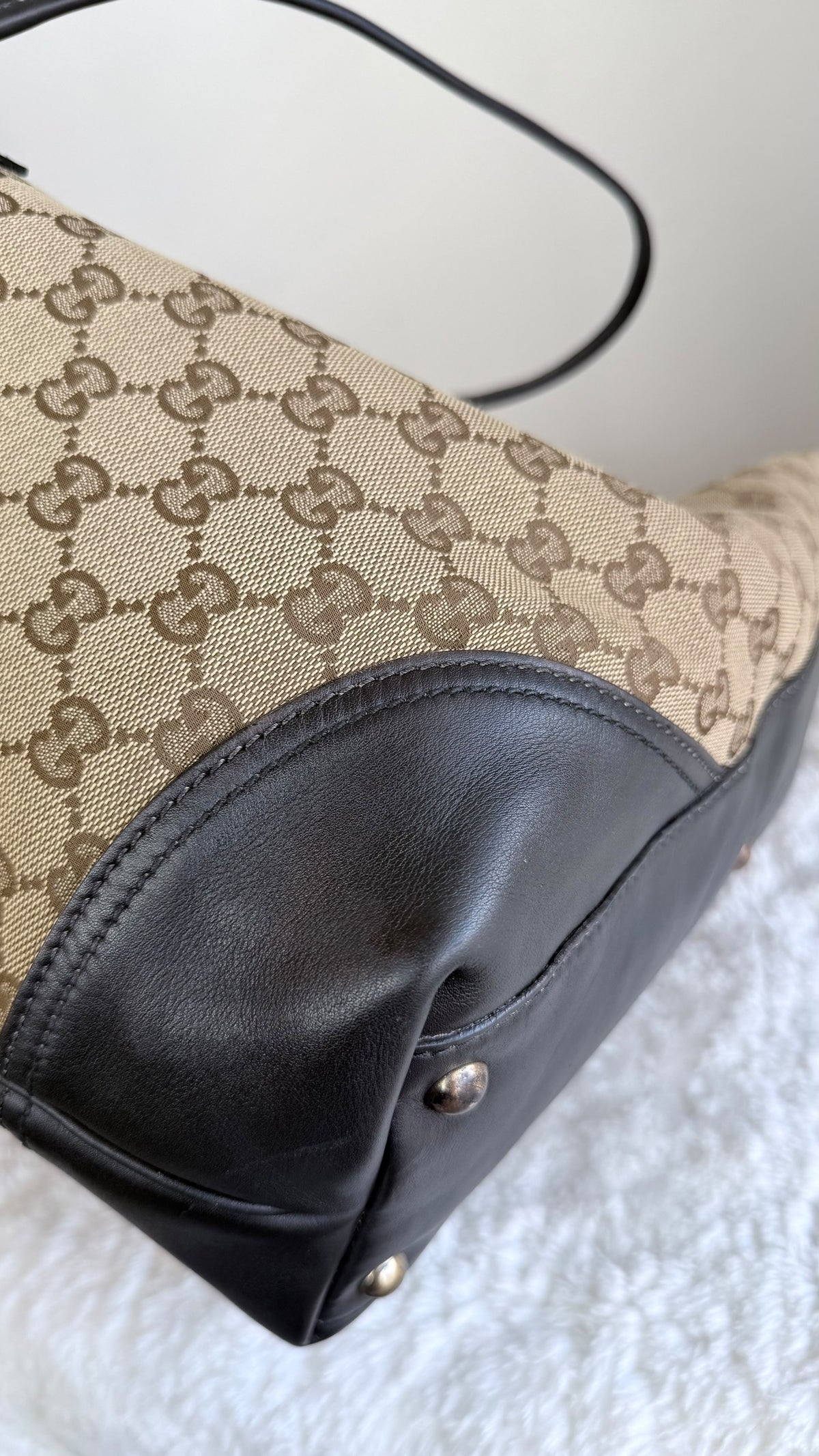 GUCCI New Britt Tote GG Canvas Dark brown Bag