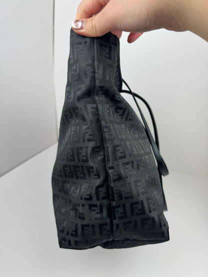 Fendi Zucchino Tote Canvas Black