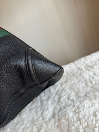Gucci Web Pebbed Leather Blonde Bowler