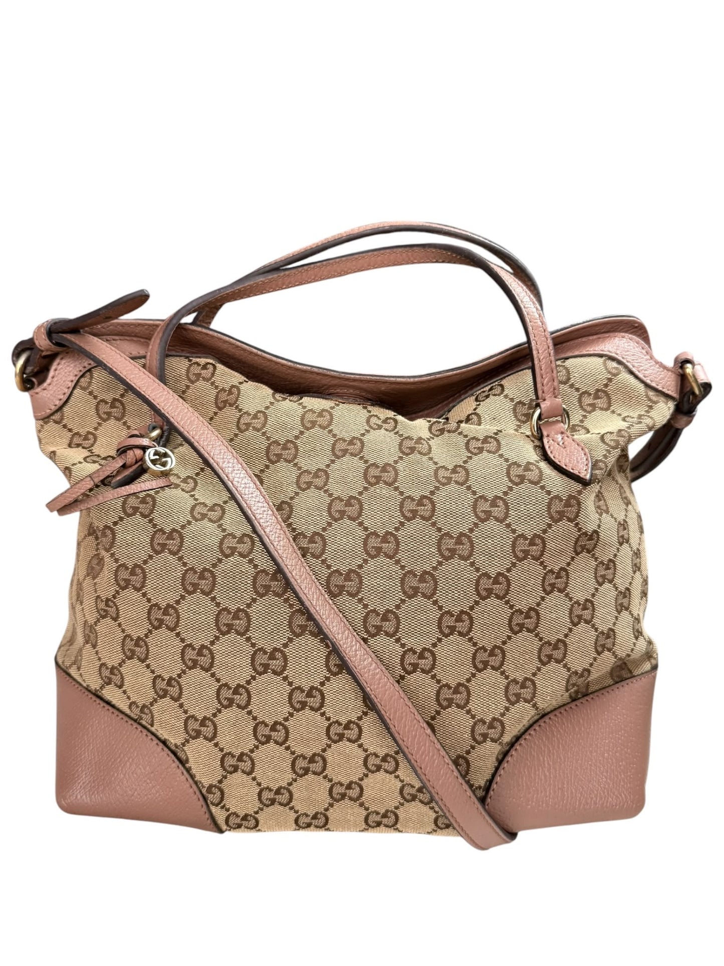 Gucci Bree convertible top handle bag GG Canvas medium pink
