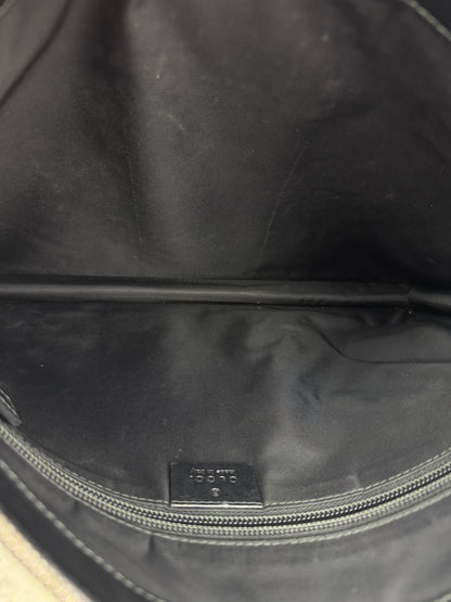 GUCCI Web Wrislet Clutch GG Coated Canvas Black