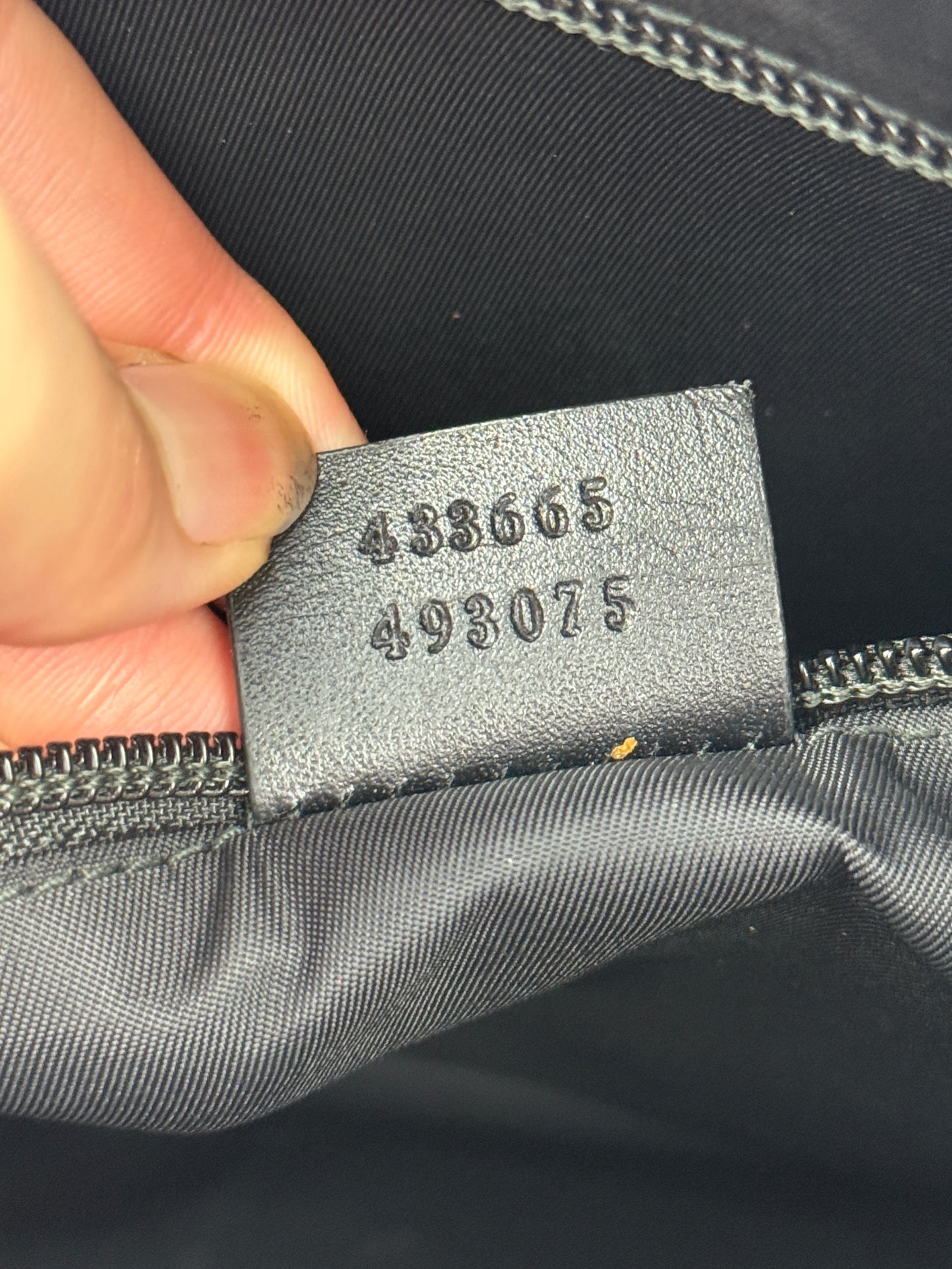 GUCCI Web Wrislet Clutch GG Coated Canvas Black