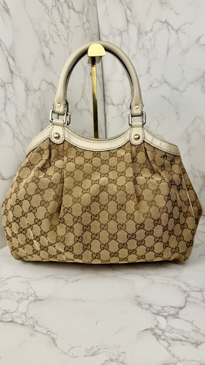 Gucci Sukey Hobo Monogram Beige