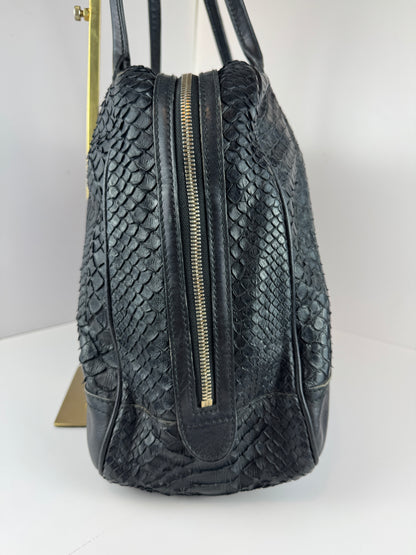 Gucci Princy Hobo Python Black Leather Web stripe