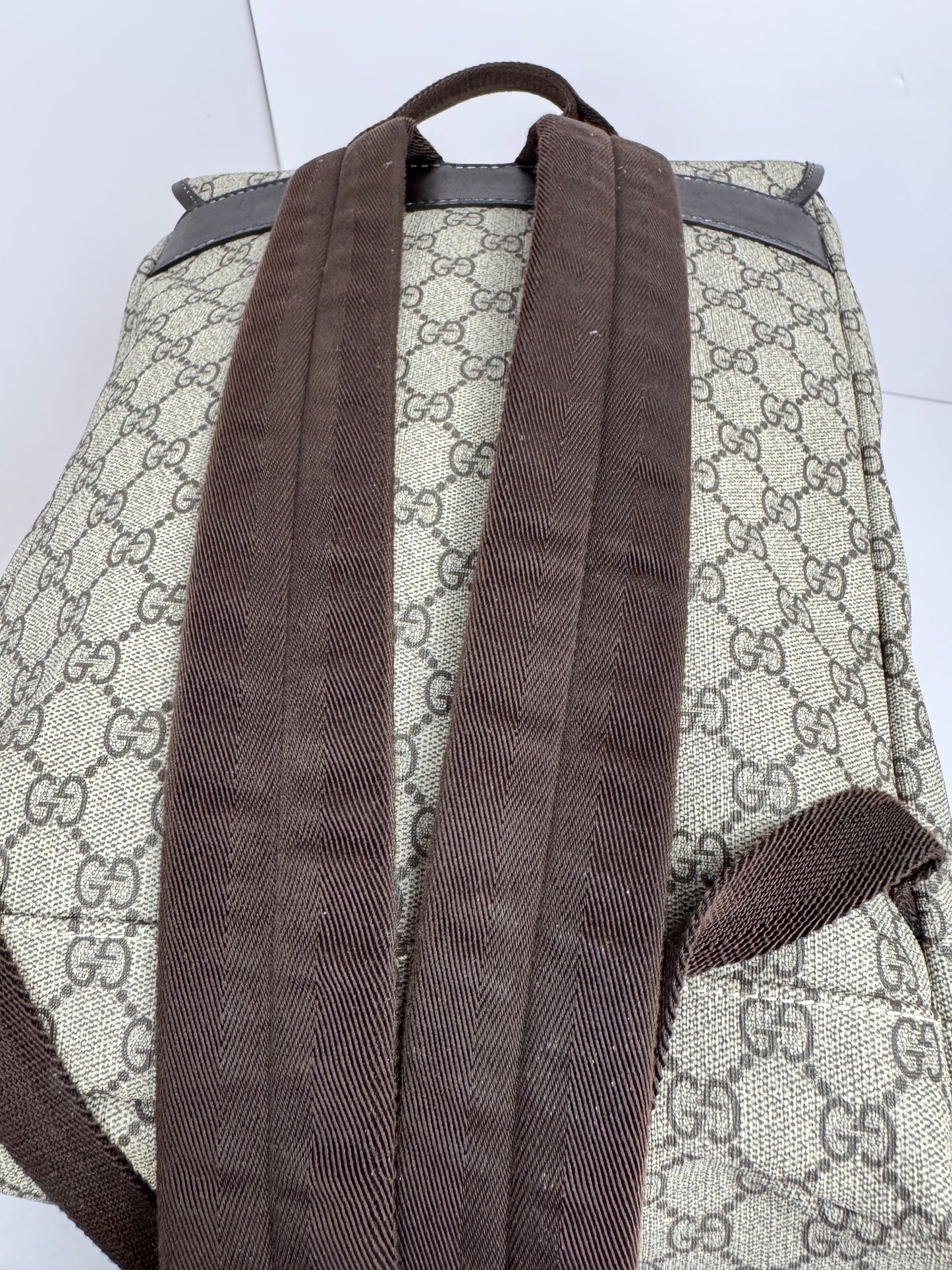 Gucci Buckle Backpack GG Coated Canvas Medium