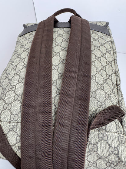 Gucci Buckle Backpack GG Coated Canvas Medium