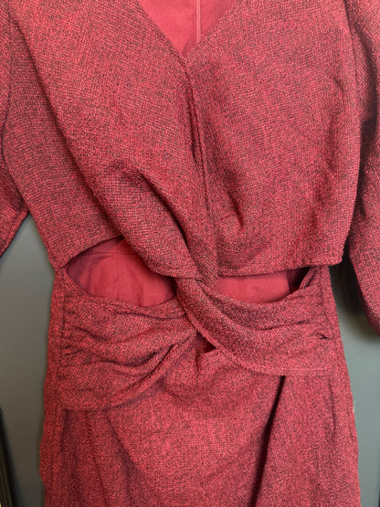 D11 👗Pre-Owned Red twist  dress(All sale are final)