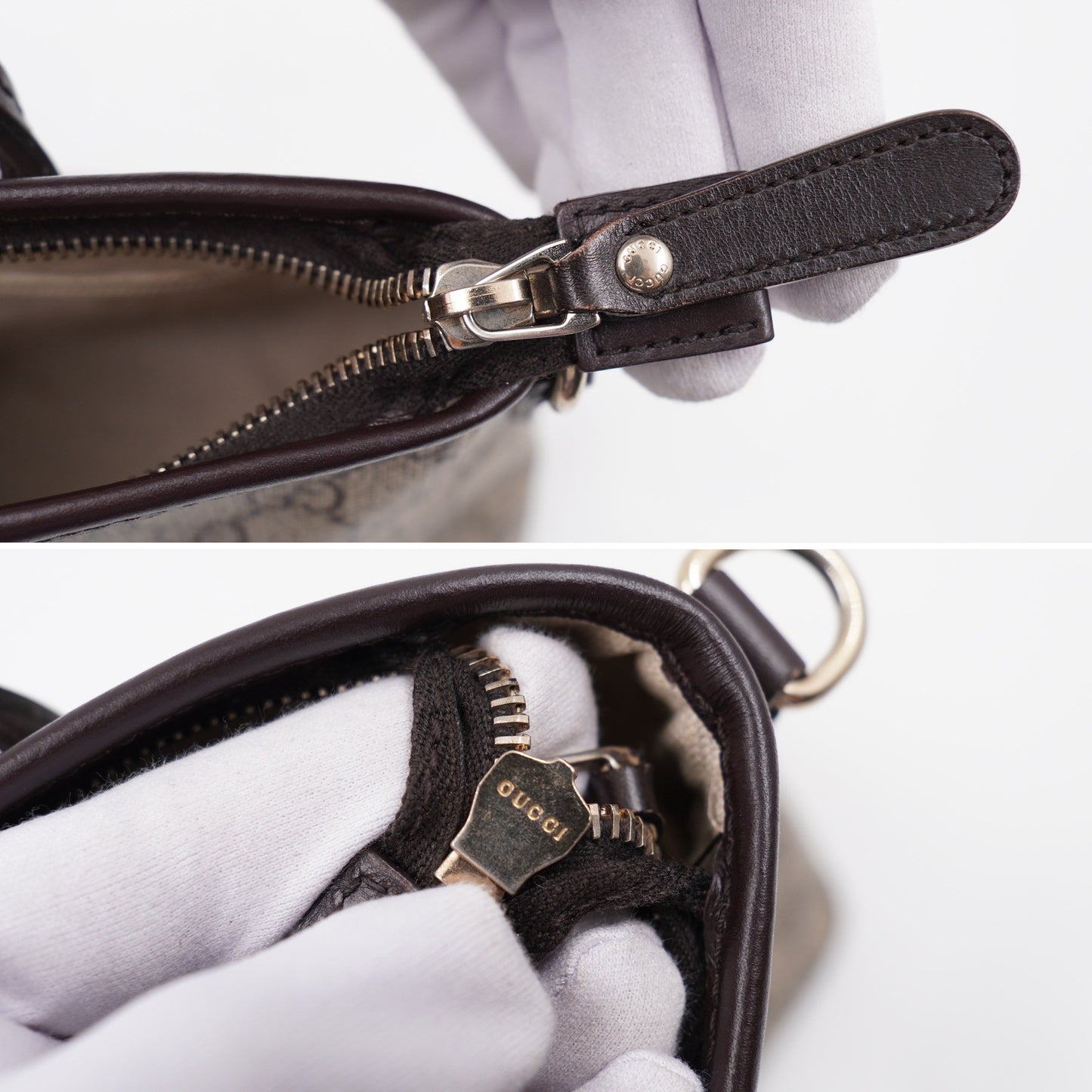 Gucci Small Tote W Strap GG Coated Canvas Brown