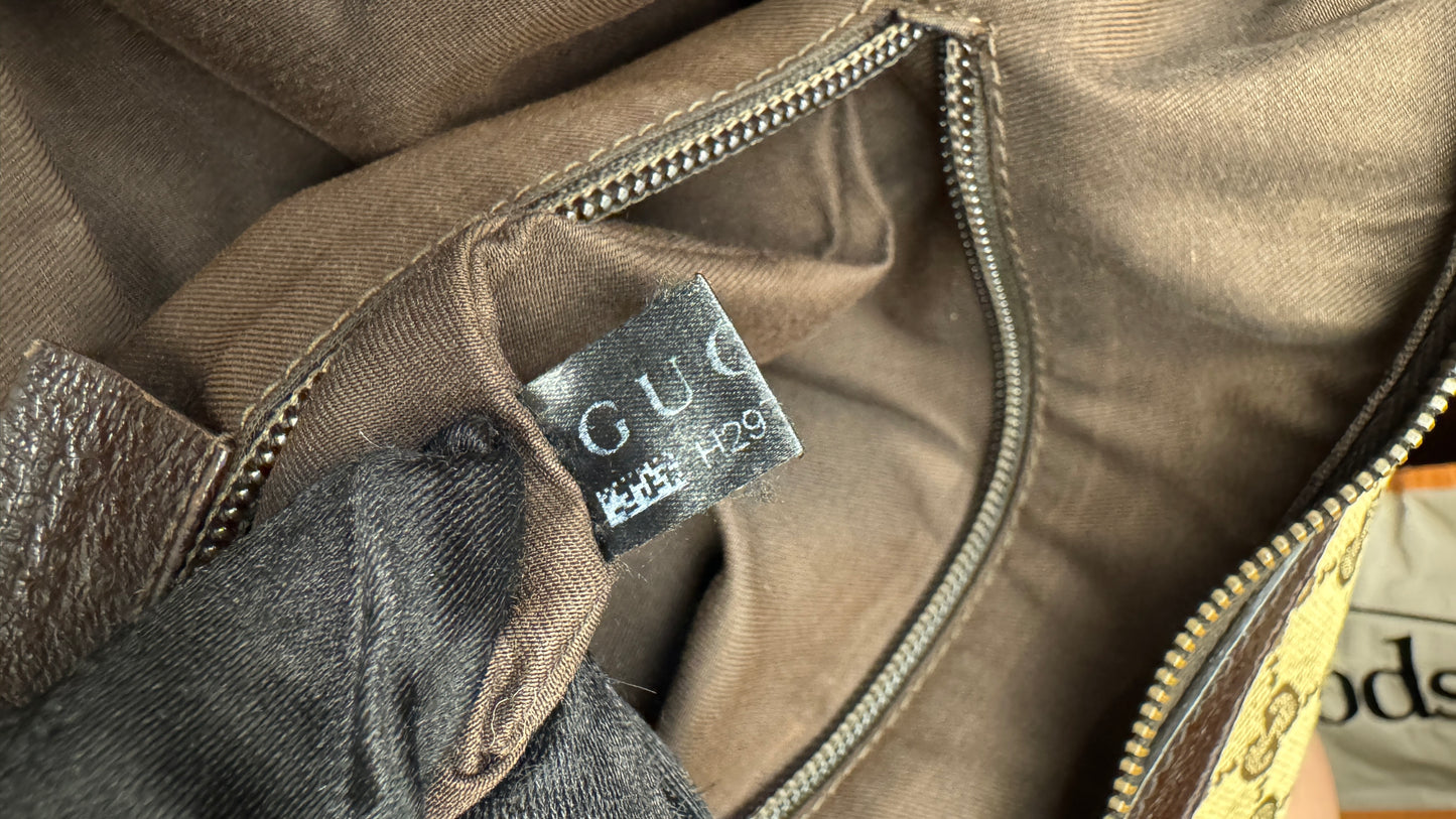 Gucci Half Moon Saddle Zip Crossbody GG Canvas Large