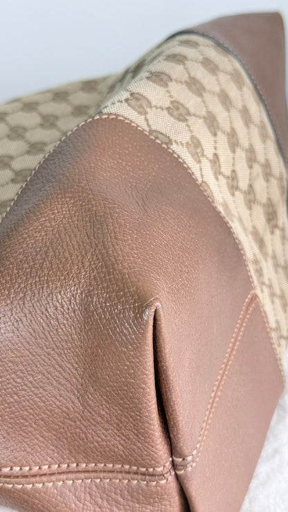 GUCGI Bree Tote GG Canvas Brown