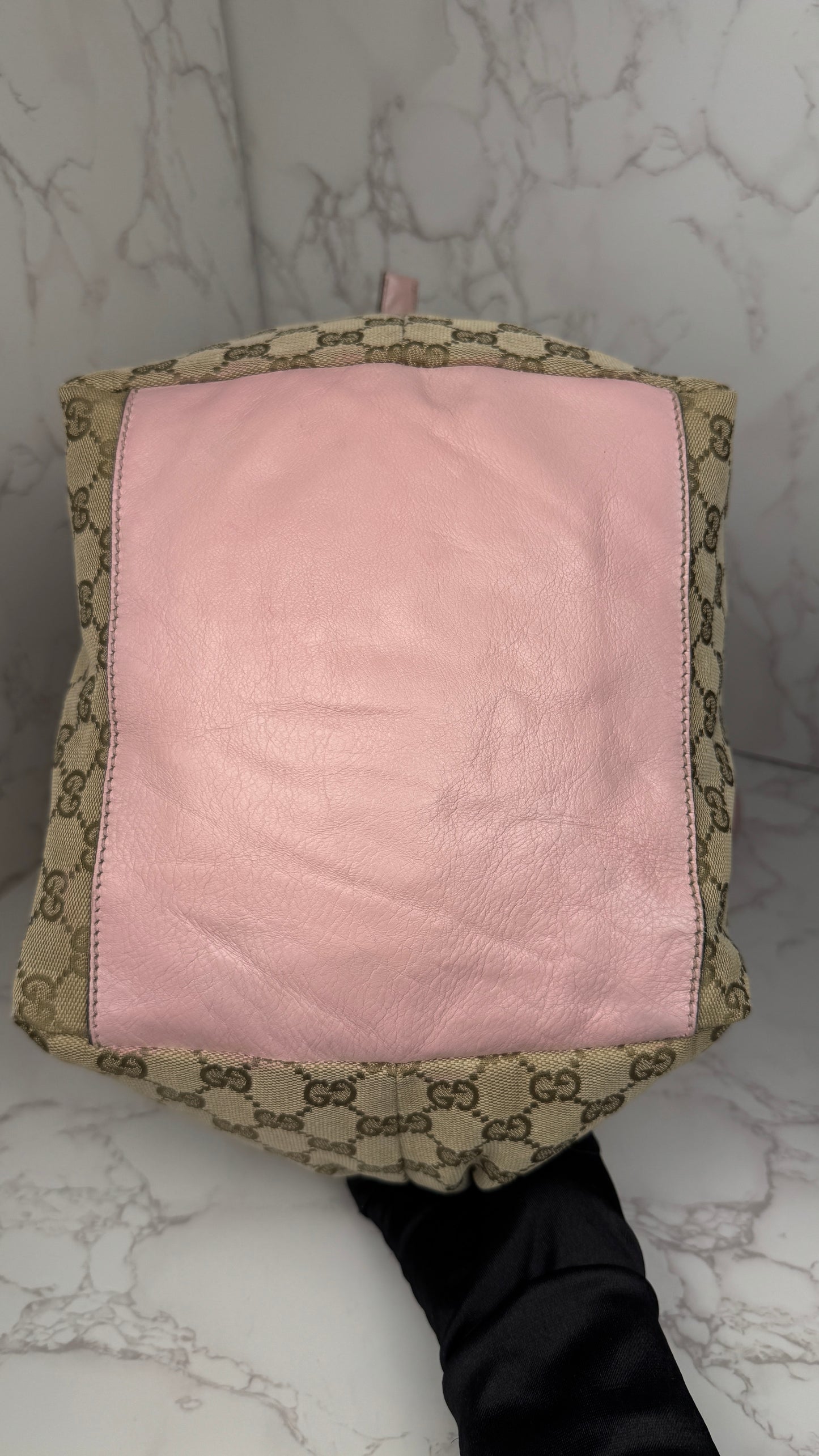 Gucci Web Tote Pink&Blue GG Canvas