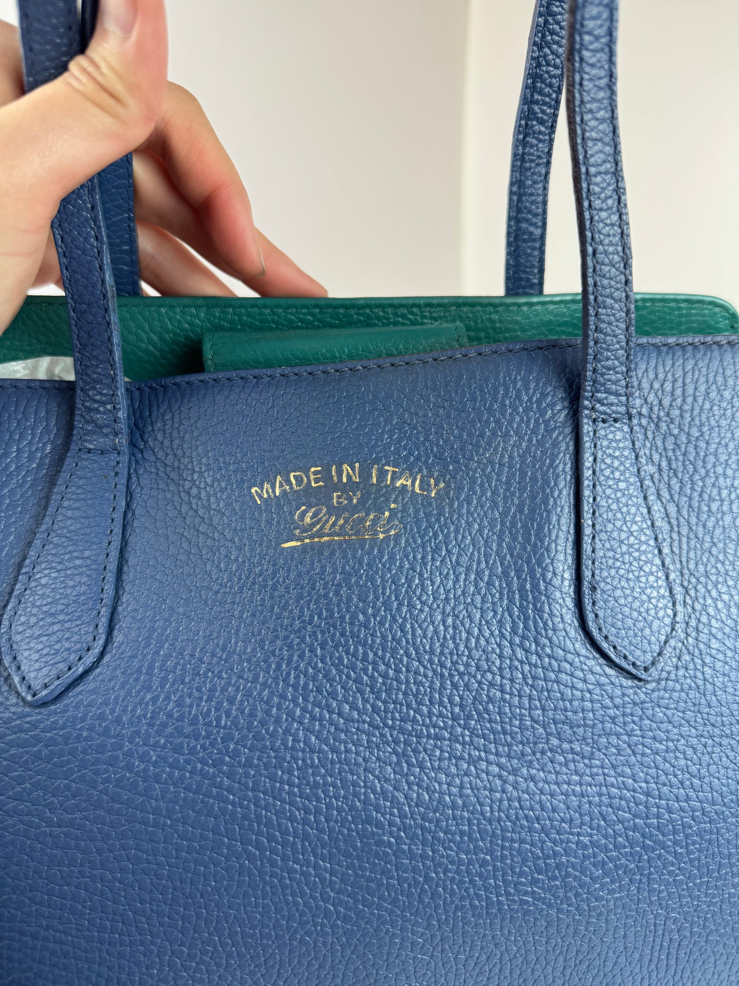 Gucci Swing Tote Leather Blue