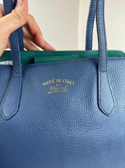 Gucci Swing Tote Leather Blue