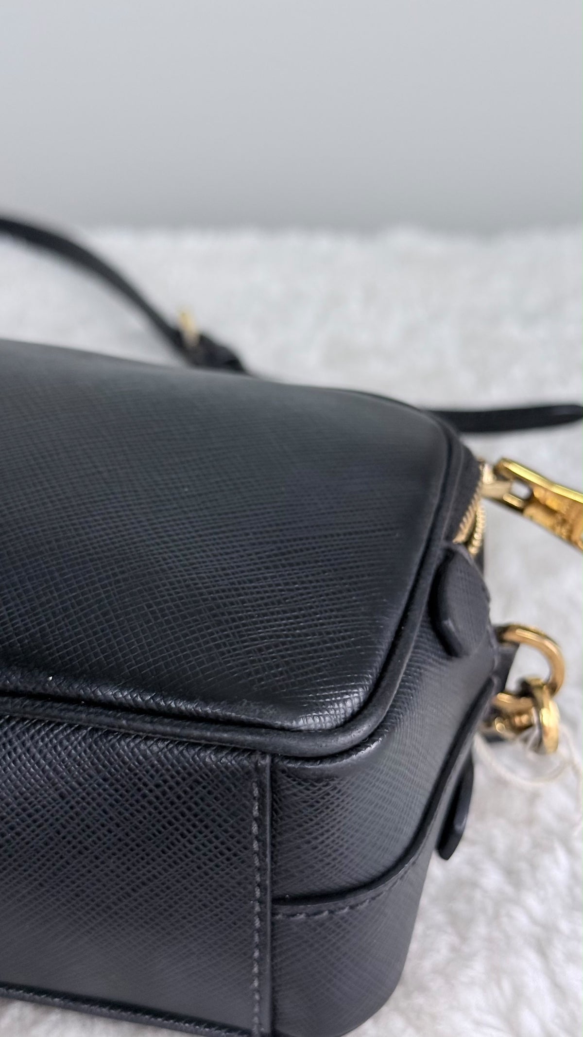 PRADA Camera Saffiano double zip Black