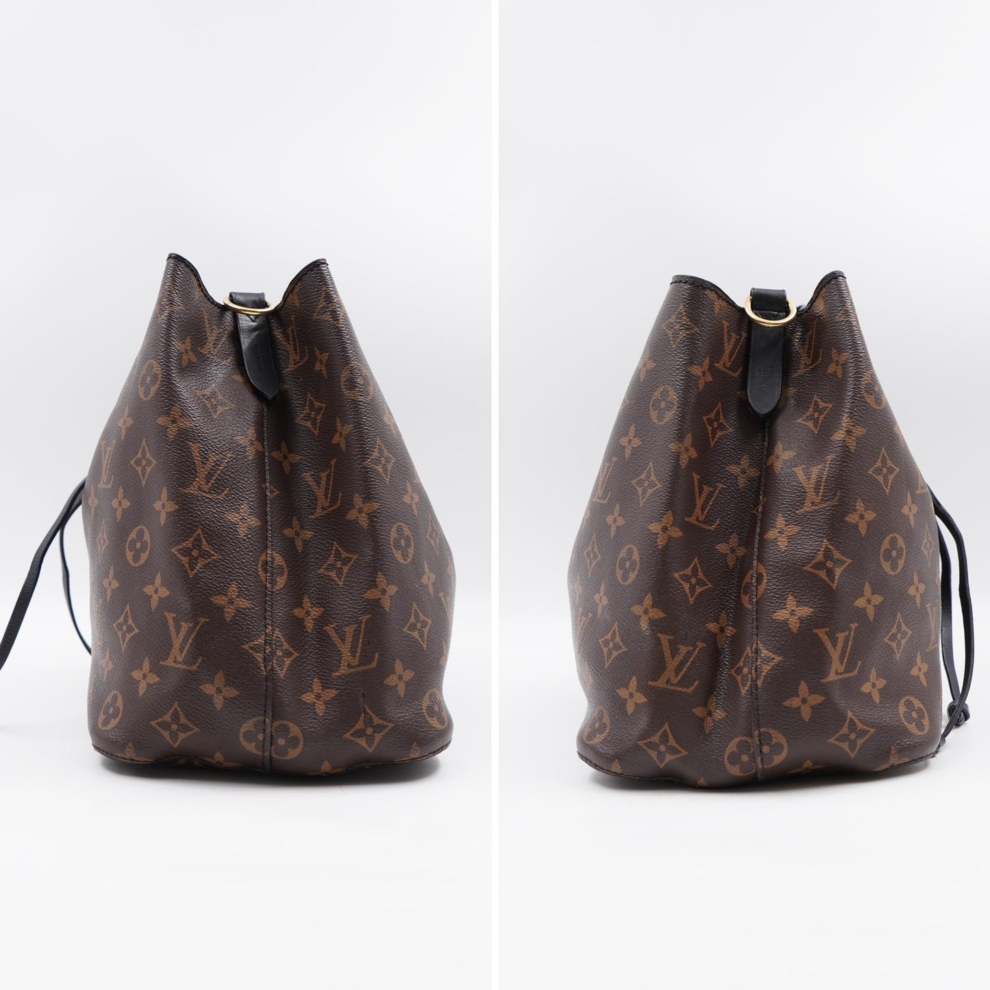 Louis Vuitton Noé BB / Shoulder Bucket Bag – Monogram Canvas with Black Leather Trim