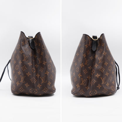 Louis Vuitton Noé BB / Shoulder Bucket Bag – Monogram Canvas with Black Leather Trim