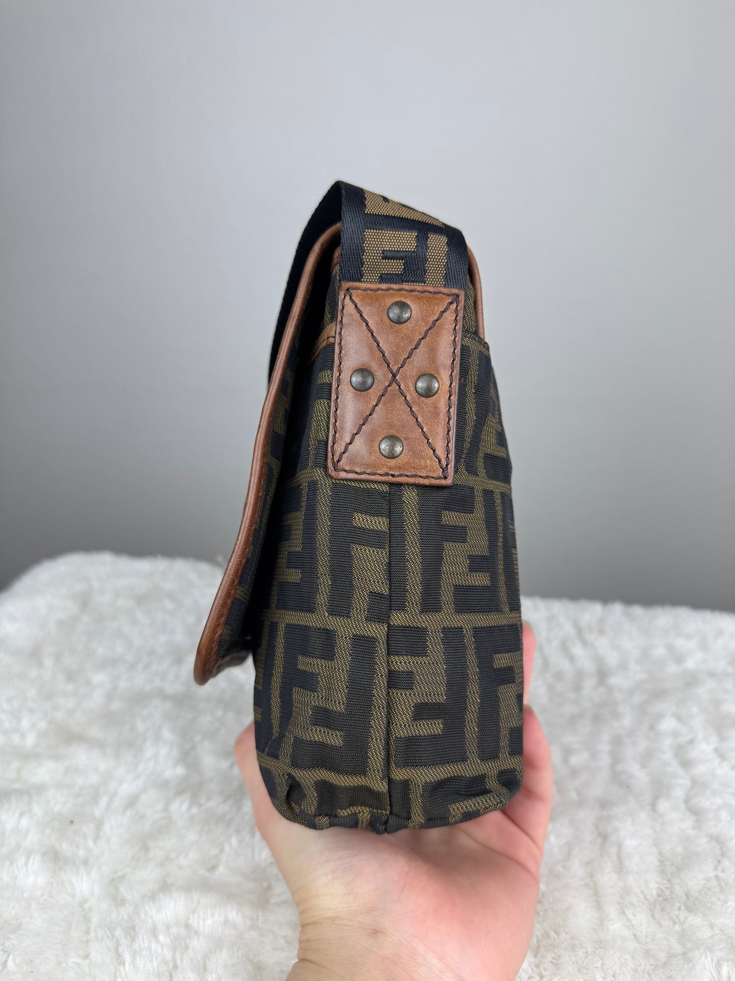FENDI FF Flap Messenger Mini bag Zucca Canvas