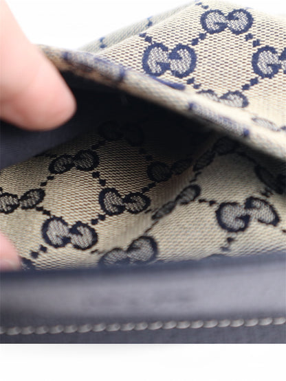 Gucci Vintage Double Belt Bag GG Canvas