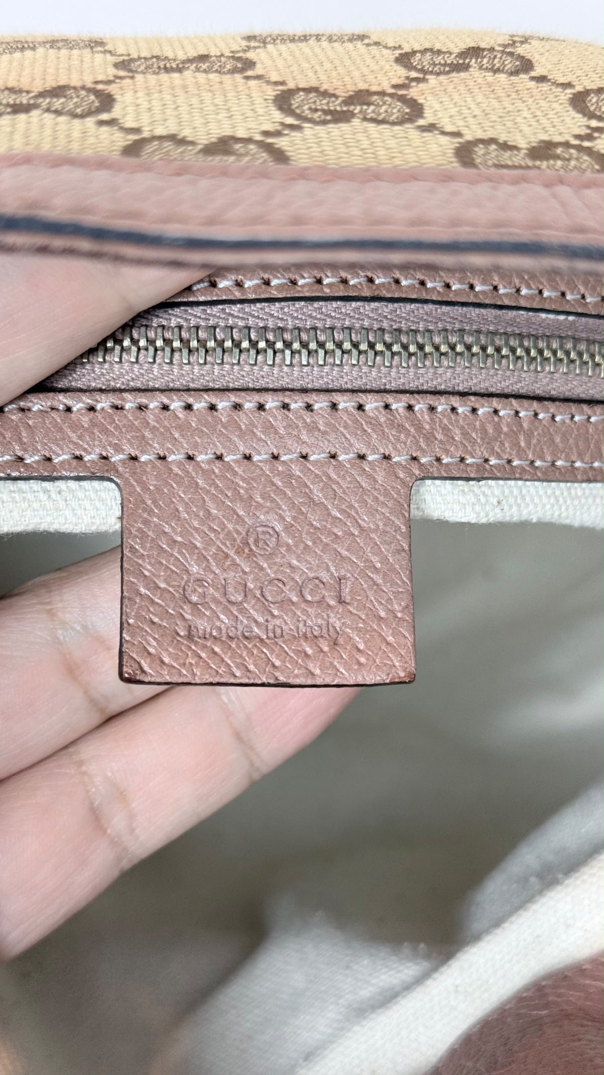 GUCCI Bree Top Handle GG Canvas Pink