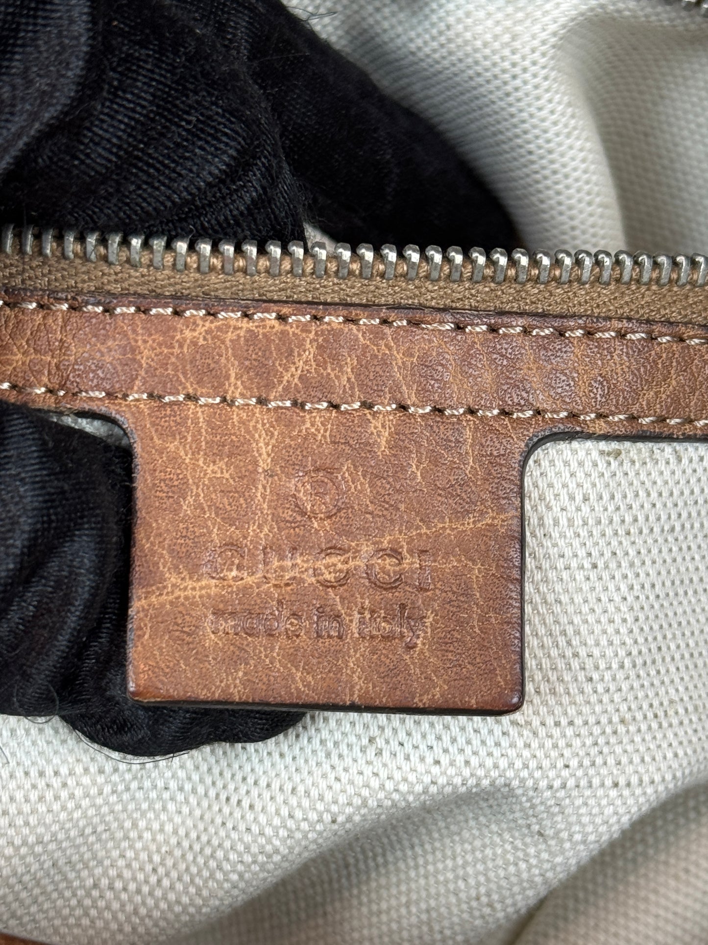 GUCCI Miss GG Hobo GG Canvas with Leather Brown