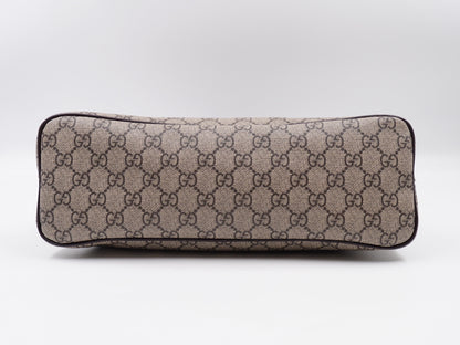 Gucci Small Tote W Strap GG Coated Canvas Brown
