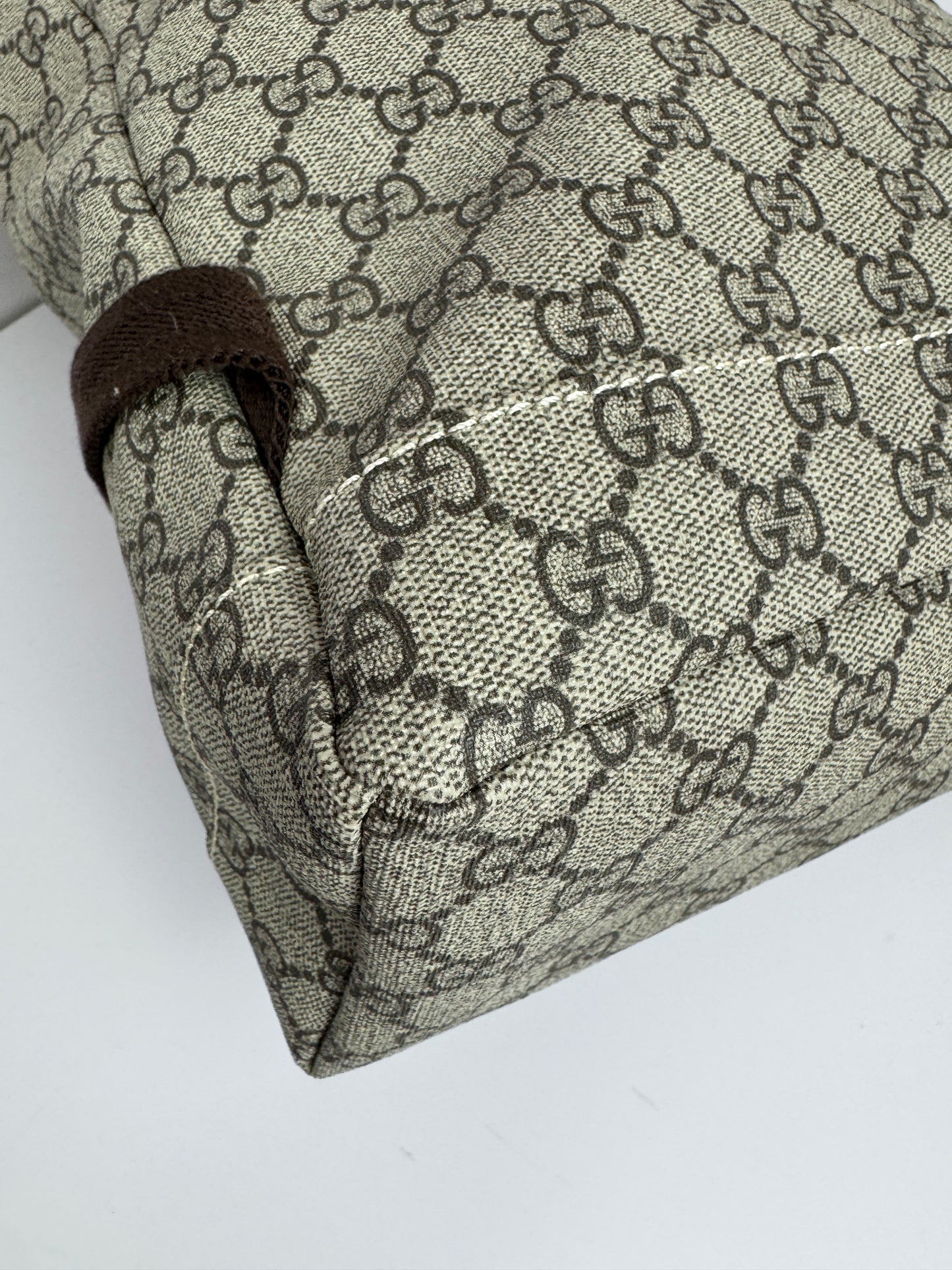 Gucci Buckle Backpack GG Coated Canvas Medium